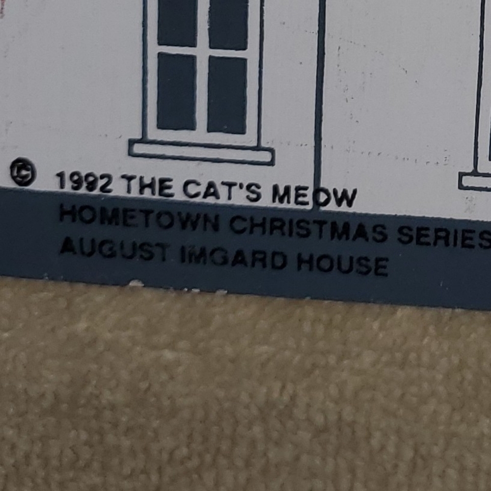 Cat's Meow 1992 August Imgard House Hometown Christmas Series 3/4 in thick - Picture 3 of 6